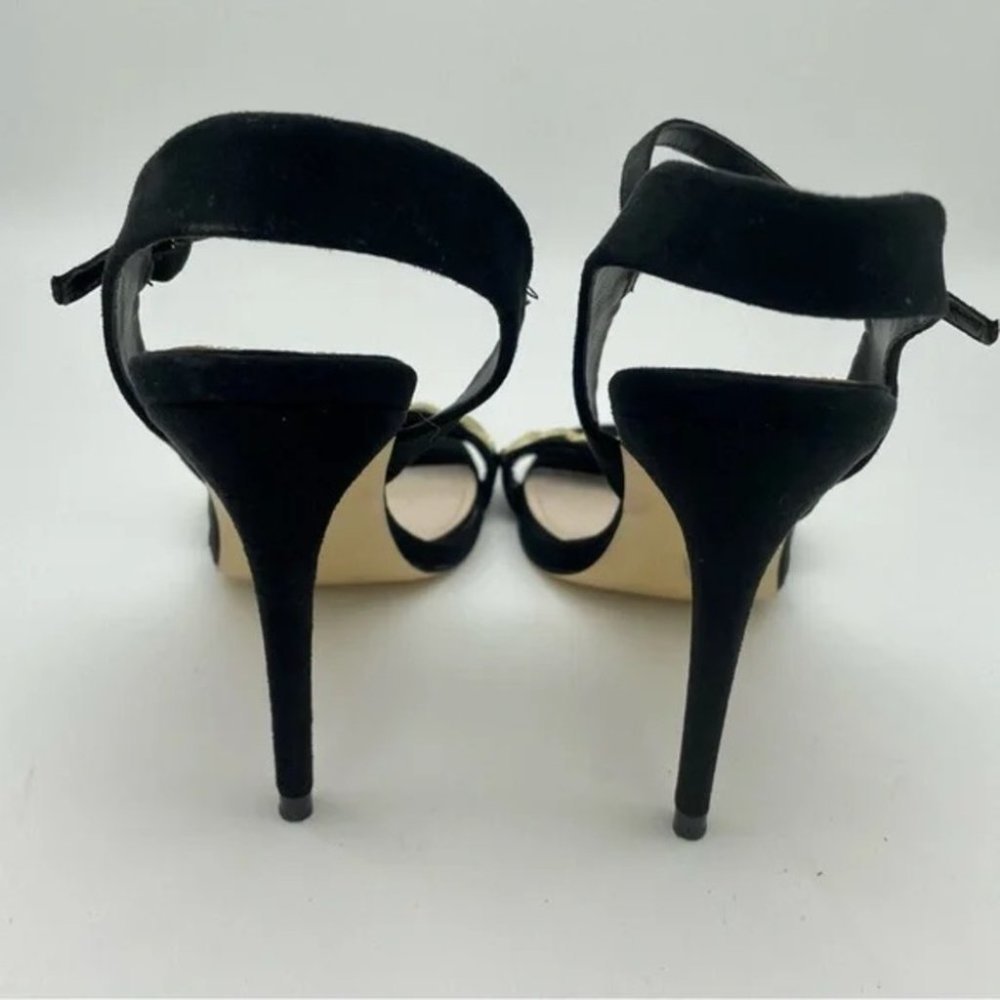 SOLD Zara Black Gold New High Heeled with Chain Sandals, Sz 8/39 - Picture 5 of 11